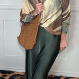 YOLLY ITALIAN SATIN SKIRT - BLACK, GREEN OR GREY