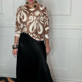 YOLLY ITALIAN SATIN SKIRT - BLACK, GREEN OR GREY