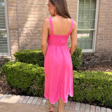 LIMITLESS ADORATION PINK MIDI DRESS