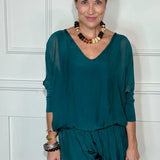 WEEKEND STROLL GIGI MODA SILK BLOUSE - ASSORTED COLORS