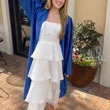 BEACH PICTURE WORTHY RUFFLE TUBE WHITE TUBE DRESS