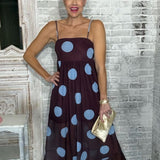 SWEET SPOTLIGHT POLKA DOT MAXI DRESS