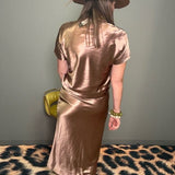 CLEARLY THE ONE MIDI SATIN SKIRT