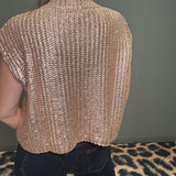 MADE TO SHINE METALLIC SWEATER - RED, GOLD OR SILVER