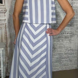 EVERYDAY ROMANCE NAVY STRIPE SKIRT