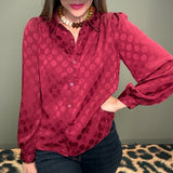 SWEET STOP POLKA DOT BUTTON DOWN