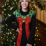 QUEEN OF SPARKLES WREATH MIDI DRESS