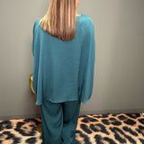 COUNTRY ESTATE HUNTER GREEN CAFTAN TOP
