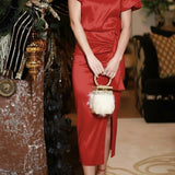 MARGOT TAFFETA MIDI SKIRT - BLACK OR RED