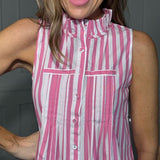 PRETTY IN PINK STRIPED TOP