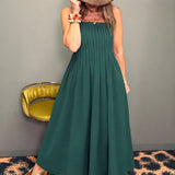 PICTURE PERFECT HUNTER GREEN COTTON DRESS