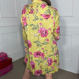 UNCLE FRANK ROSES PLEATED SHIRT DRESS