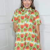 UNCLE FRANK FLORAL SWING SHIRT DRESS