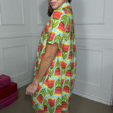 UNCLE FRANK FLORAL SWING SHIRT DRESS