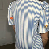 SEASHELLS AND SUNSHINE EMBROIDERED BLOUSE