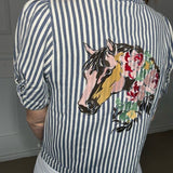 MAINE ATTRACTION STRIPE HORSE EMBROIDERED JACKET