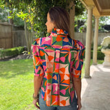 BACKYARD BBQ RUFFLE COLLAR BLOUSE
