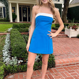 MODERN MUSE SMOCKED STRAPLESS MINI DRESS