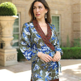 WRAPPED IN ROMANCE CONTRASTING WRAP DRESS
