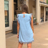 SUNNY VIEWS EMBROIDERY DETAIL DRESS