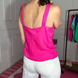 PRETTY IN PINK COWL NECK TANK