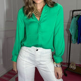 COOL CRUISE SILK BUTTON DOWN SHIRT - BLUE OR GREEN