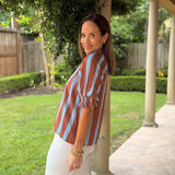 STRIPE A POSE V-NECK BLOUSE