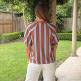 STRIPE A POSE V-NECK BLOUSE