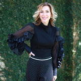 COCKTAILS FIRST DETAIL BELTED PANTS - BLACK OR IVORY