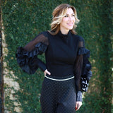 COCKTAILS FIRST DETAIL BELTED PANTS - BLACK OR IVORY