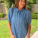 WEEKEND VIBES DENIM SHIRT