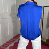THRILL ME SILKY CONVERTIBLE COLLAR BLOUSE