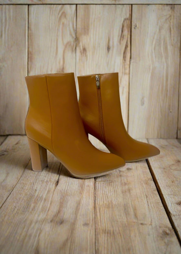 ONLINE EXCLUSIVE:  SARA POINTY TOE BOOTIES - SILVER OR CAMEL