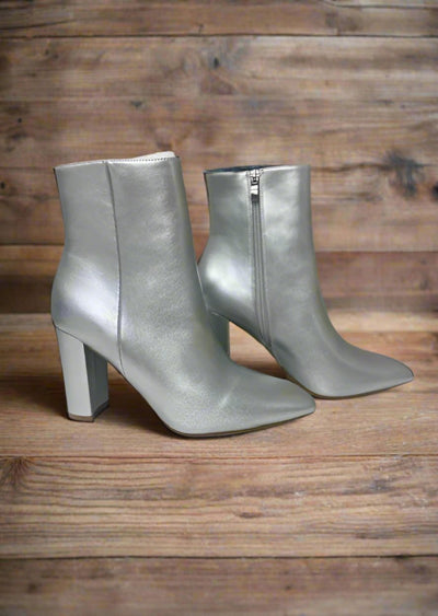 ONLINE EXCLUSIVE:  SARA POINTY TOE BOOTIES - SILVER OR CAMEL