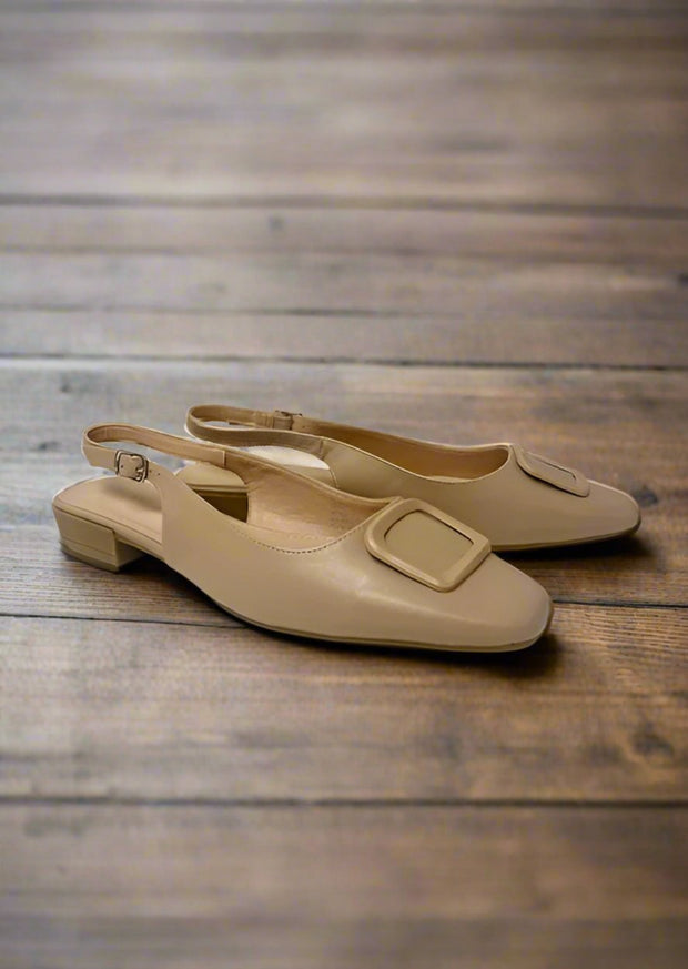 ORNA BEIGE SLINGBACK FLAT