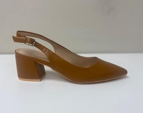 CHLOE SLINGBACK BLOCK HEEL - BLACK OR CAMEL