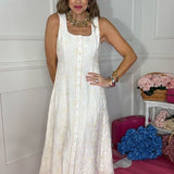 GRAND ENTRANCE EMBROIDERED MIDI DRESS