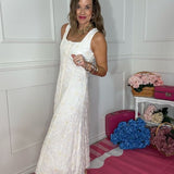 GRAND ENTRANCE EMBROIDERED MIDI DRESS