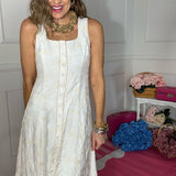 GRAND ENTRANCE EMBROIDERED MIDI DRESS
