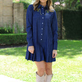 WESTERN SKIES EMBROIDERED SHIFT DRESS