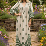 INTO THE GARDEN SMOCKED MIDI DRESS