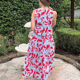 MOONLIT LAGOON PRINT MIDI SKIRT
