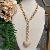VIRTUE - BELOVED MEMORY HEART PENDANT ON ADJUSTABLE CROWN CHAIN - GOLD OR SILVER