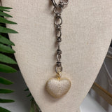 VIRTUE - BELOVED MEMORY HEART PENDANT ON ADJUSTABLE CROWN CHAIN - GOLD OR SILVER