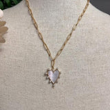 VIRTUE - GIVE ME YOUR HEART PAPERCLIP PEARL STUDDED NECKLACE
