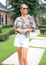 BLOOMING PERSONALITY PUFF SLEEVE FLORAL BLOUSE