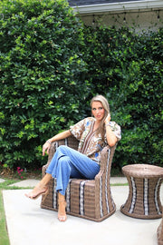 BOTANICAL BRUNCH FLORAL PUFF SLEEVE BLOUSE