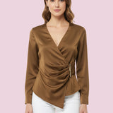 VINO FOR TWO COPPER BLOUSE WITH A GOLD CLASP