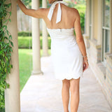 SIMPLY UNFORGETTABLE IVORY HALTER DRESS