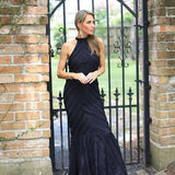 DATE NIGHT BLACK HALTER MAXI DRESS